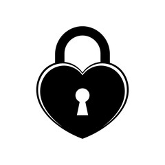 Black Heart Shaped Padlock with Keyhole 1.