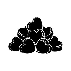 Black Heart Shapes Illustration Collection.