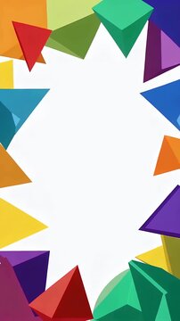 Vibrant Confetti Triangle Frames Celebrate Colorful Party.