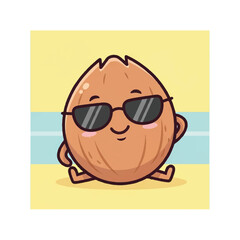 Obraz premium Cartoon Potato Character Wearing Sunglasses.