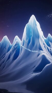 Duotone Ice Landscape Wide shot of a stylized frozen expanse