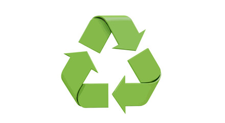 Obraz premium Green recycling symbol representing environmental sustainability and waste reduction.