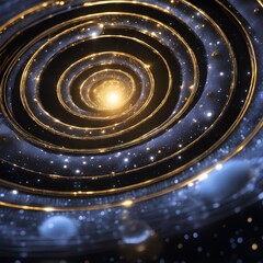 Celestial Spiral of Golden Light