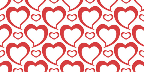 A cute seamless pattern of hearts for Valentine's Day and birthdays. Vector illustration.