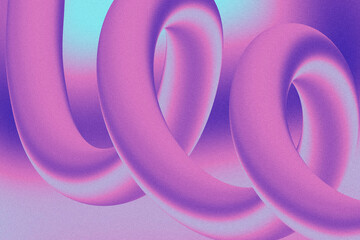 Three intertwined torus rings are floating in stylized 3D generative scene, with pastel gradients