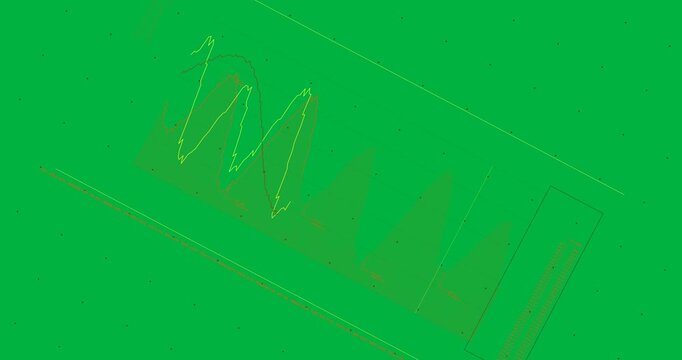Cursor sliding right causing zoom orange peaks zooming yellow trace scanning for audit transparent