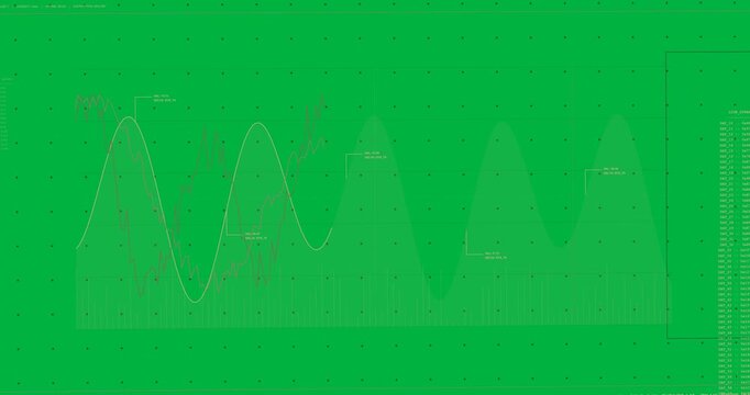 Thin trace drawing across tan area chart, triggered by left edge, showing live data, transparent bg