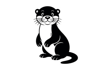 Obraz premium A cartoon otter sitting on its haunches with a cheerful expression