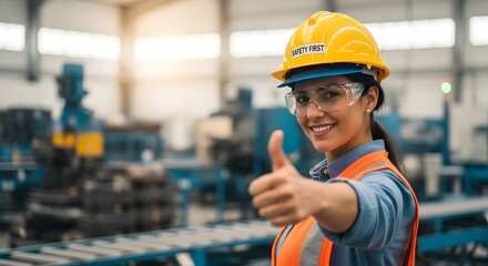 construction worker showing thumbs up 