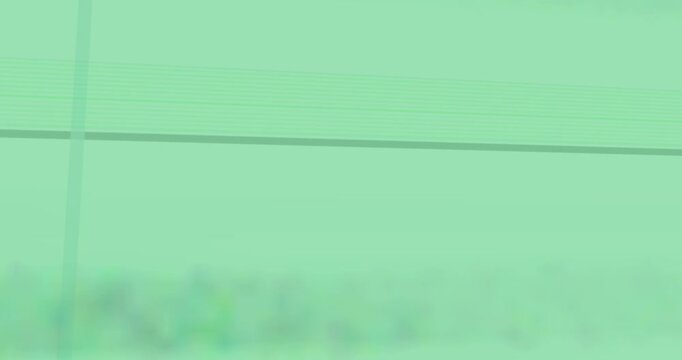 Brush entering top-left, smudge sliding down-right across ruled lines, revealing transparent canvas