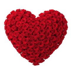 Heart shaped flower arrangement isolated on transparent background