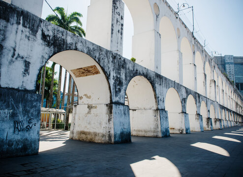 Carioca Aqueduct, built in 1750, Lapa, Rio de Janeiro, Brazil, South America