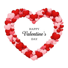 Celebrate valentine's day with hearts isolated on transparent background
