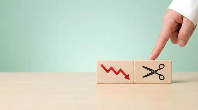 Cutting financial losses, reduce costs concept