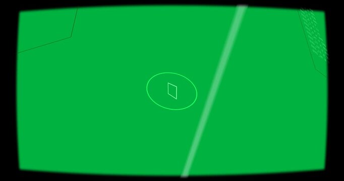 Reticle appearing drifting marker cycling panel shifting syncing WEAPON_SYS on transparent neon HUD