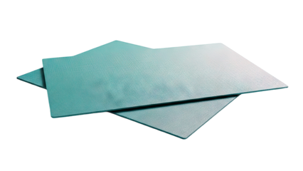 Two Teal Yoga Mats on a White Background