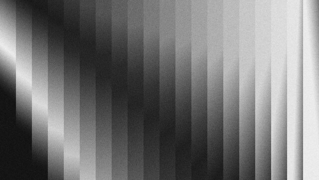 A sophisticated monochromatic abstract background featuring a smooth gradient from deep black to bright white, arranged in dynamic vertical stripes.