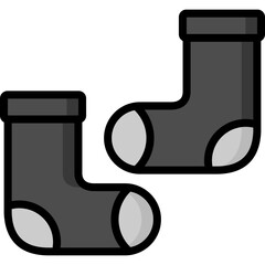 sock icon illustration design with filled outline