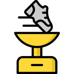 trophy icon illustration design with filled outline