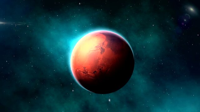 Mars. The Red Planet is the fourth planet from the Sun.
Approaching a planet in space