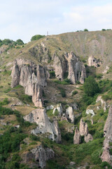 The ancient cave settlements and canyon of Khndzoresk, Armenia. 
Armenia mountainous landscapes with ancient cave habitations. 