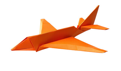 Origami Paper Airplane in Vibrant Orange