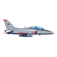 Fototapeta premium Modern jet fighter aircraft, side view, clean vector illustration