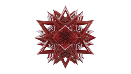 Intricate Red Geometric Star Structure