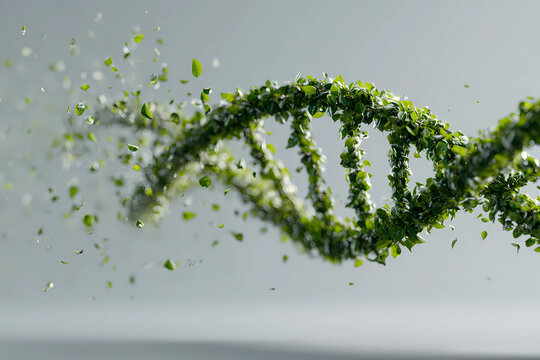 Green and Ecological DNA Structure Plant Growth Life Science Illustration