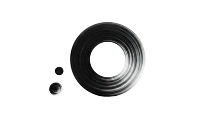 Abstract Black Circles on White Background