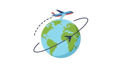 Airplane Flying Around The World