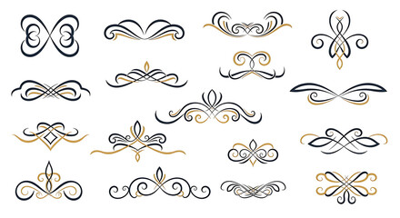 Elegant Decorative Swirl Divider and Flourish Elements