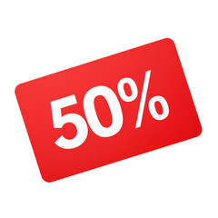 Red 50% Off Sticker PNG for Sale Discount Label Flat Minimal Design