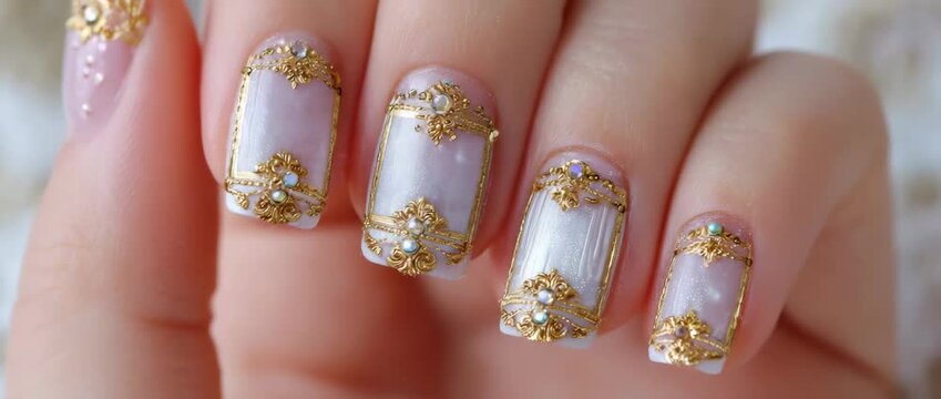 Luxury nail art, elegant manicure concept