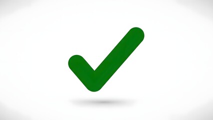 Large green tick or check mark symbol indicating approval or completion