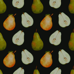 Subtle Organic Watercolor Print Featuring Pears Suitable For Branding And Promotional Materials