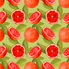 Colorful Grapefruit Watercolor Illustration Suitable, Bright Handpainted Grapefruit Imagery For Marketing