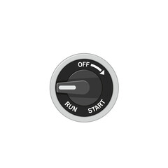 Fototapeta premium Rotary switch knob with OFF, RUN, START positions