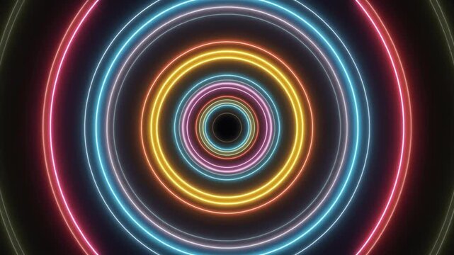 Abstract colorful concentric circle patterns