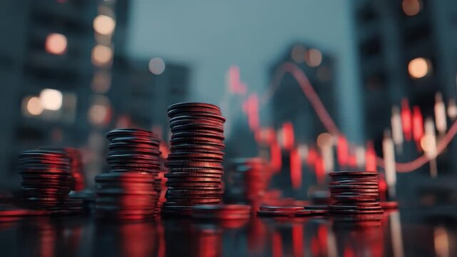 stacks of coins of the dollar