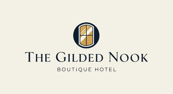 The Gilded Nook Boutique Hotel Logo Design.