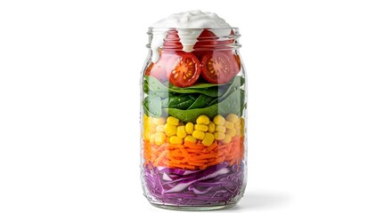 Rainbow Layered Mason Jar Salad Fresh Veggies
