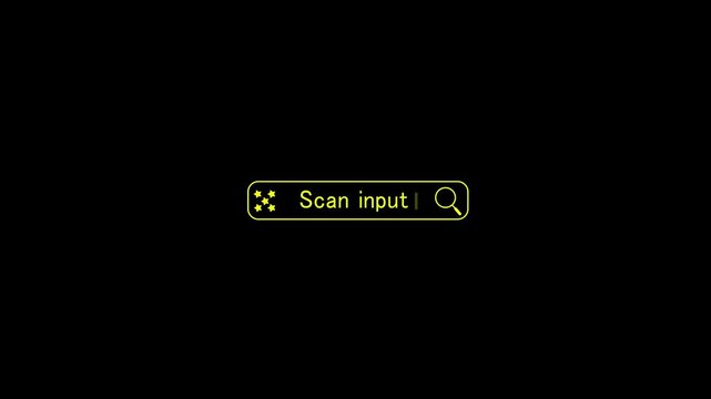 Yellow Scan Input Bar with Stars and Cursor on Black Background terminal command line