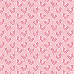Pink hearts seamless girlish background. Suitble for prints, wrapping and backgrounds