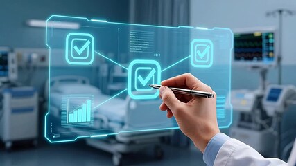 Doctor interacting with digital health interface - Powered by Adobe