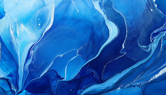 Warped Blues With Splotchy Spots And Sense Of Translucence And Depth