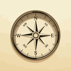 Vintage Compass with Directional Cardinal Points.