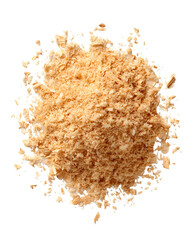 Pile of Natural Sawdust Wood Dust Texture isolated on transparent background