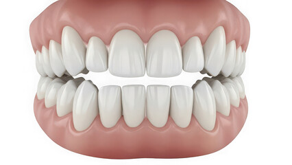 Obraz premium 3D Human Mouth Anatomy – Realistic Dental Structure with Aligned Teeth and Healthy Gums for Medical and Educational Use