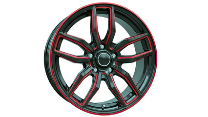 Obraz premium Black and Red Alloy Wheel